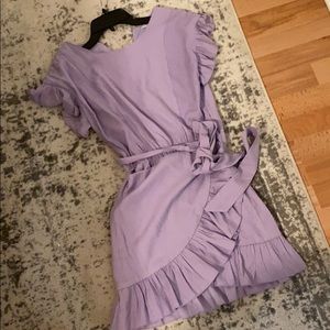 Lilac spring wrap mini dress